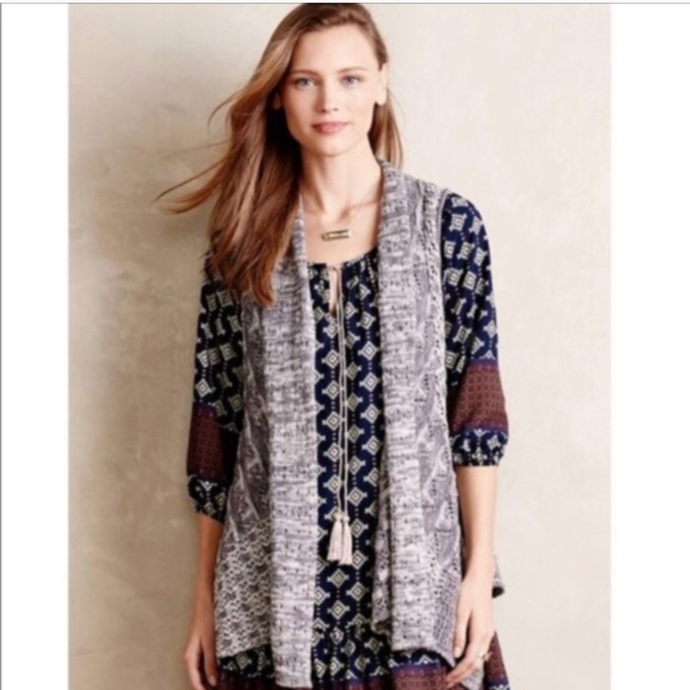 boho gray sweater vest cardigan | moth